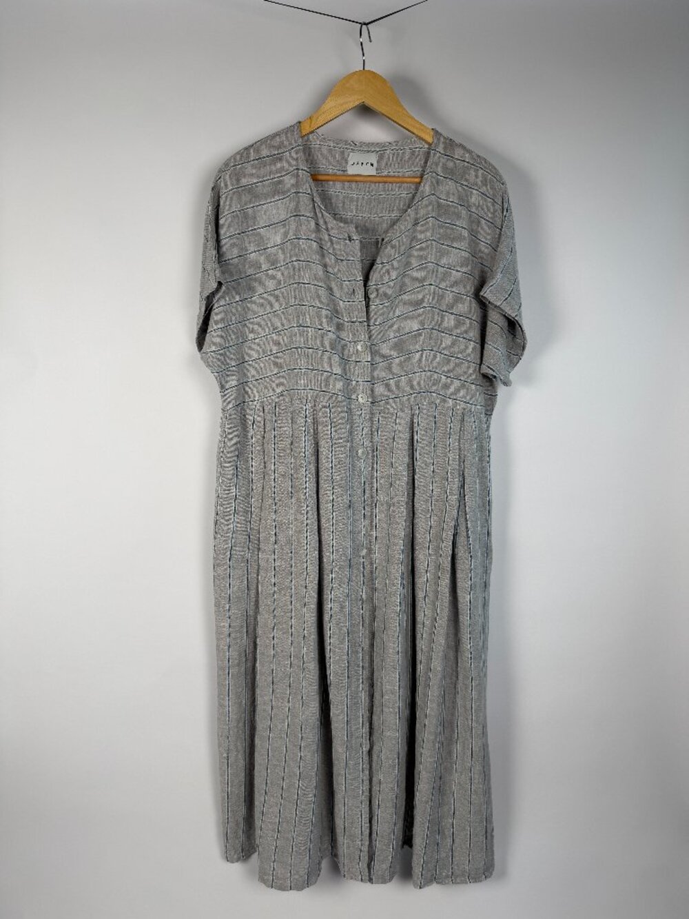 OffOn Linen Pleated Front Skirt Dress